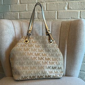 Michael Kors gold/tan purse